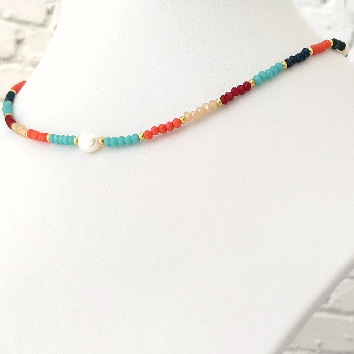 Bead hot sale choker necklace