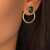 The Alma Emerald Green Gold Plated Earrings