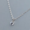 Sterling Silver Necklace With 5mm Cubic Zirconia Pendant