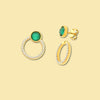 The Alma Emerald Green Gold Plated Earrings