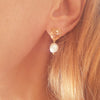 Cute 18K Gold Plated Pearl Drop Earrings