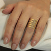 18k Gold Plated Tiered Ring Adjustable