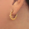 Gold Plated Twisted Rope Hoop Earrings Extra Small