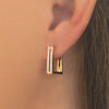 18K Gold Plated Square Hoop Earrings with CZ