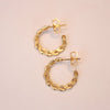 Gold Plated Twisted Rope Hoop Earrings Small