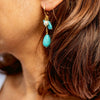 18K Gold Plated Turquoise Dangle Earrings