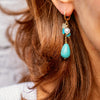 18K Gold Plated Turquoise Dangle Earrings