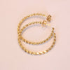 Gold Plated Large Twisted Rope Hoop Earrings